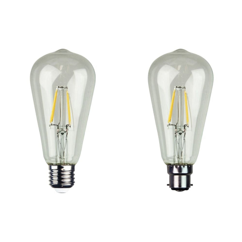 Oriel GLOBE-LF-ST64 - 4W LED Dimmable Pear ST64 Shape Filament Clear Globe 2700K - B22/E27-Oriel Lighting-Ozlighting.com.au