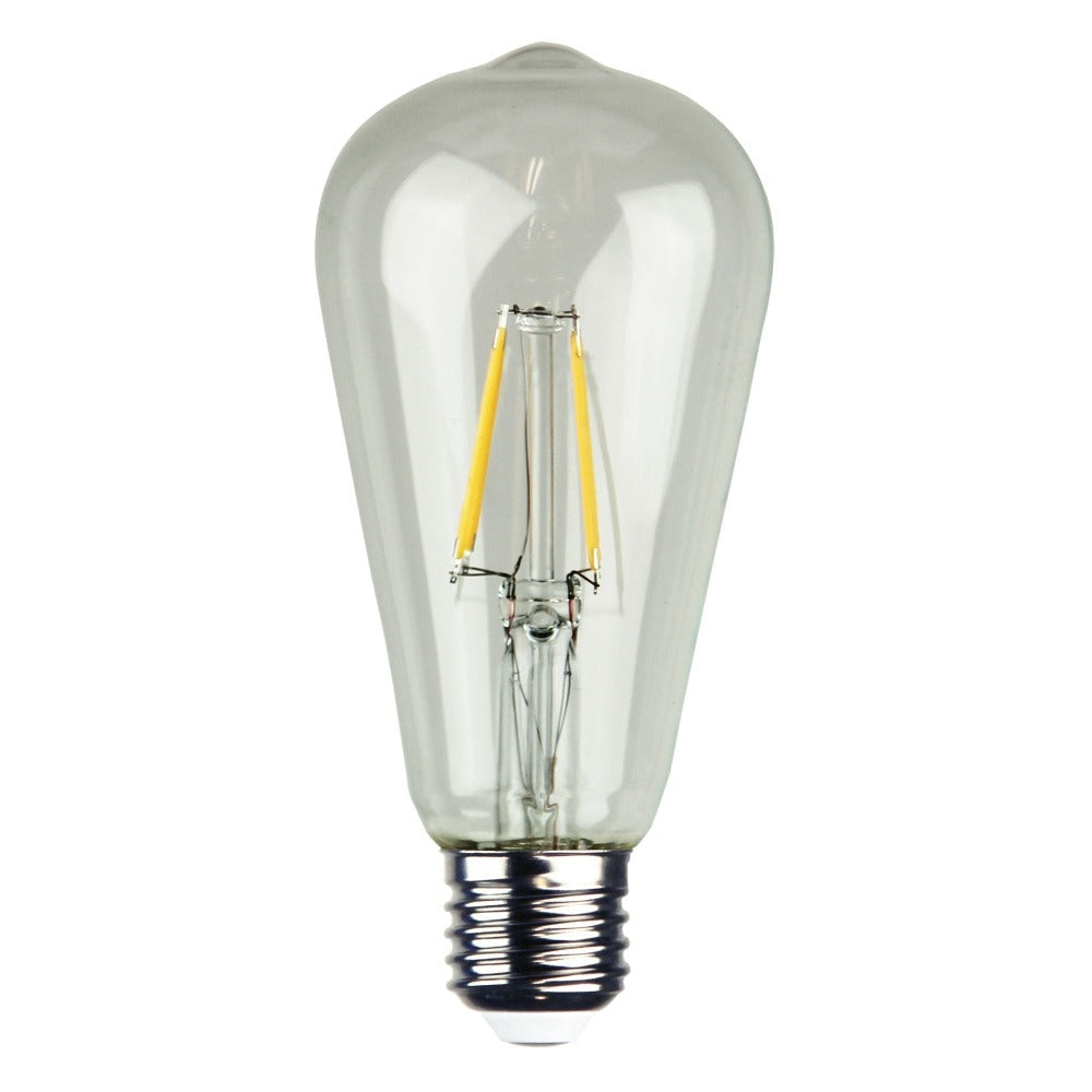 Oriel GLOBE-LF-ST64 LED Globe - 4W, Dimmable Pear ST64 Shape Filament Clear, 2700K, B22/E27-Oriel Lighting-Ozlighting.com.au