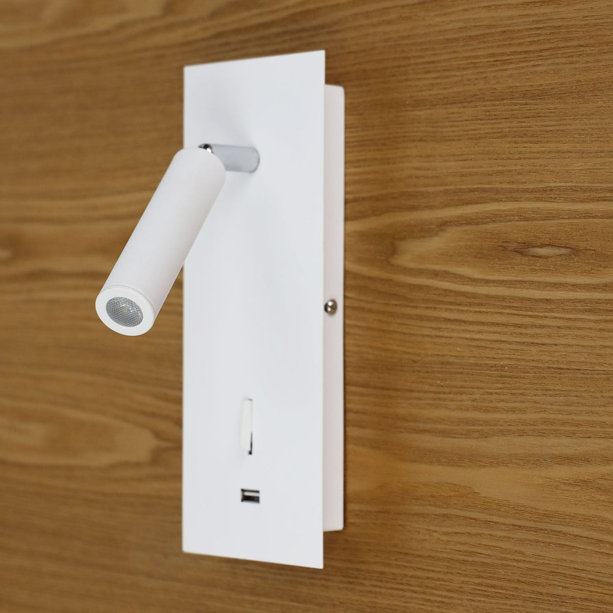 Oriel HOTEL LED Wall Light - 3W, Interior Bedside Focus, Spot with USB Charging IP20, 4000K-Oriel Lighting-Ozlighting.com.au