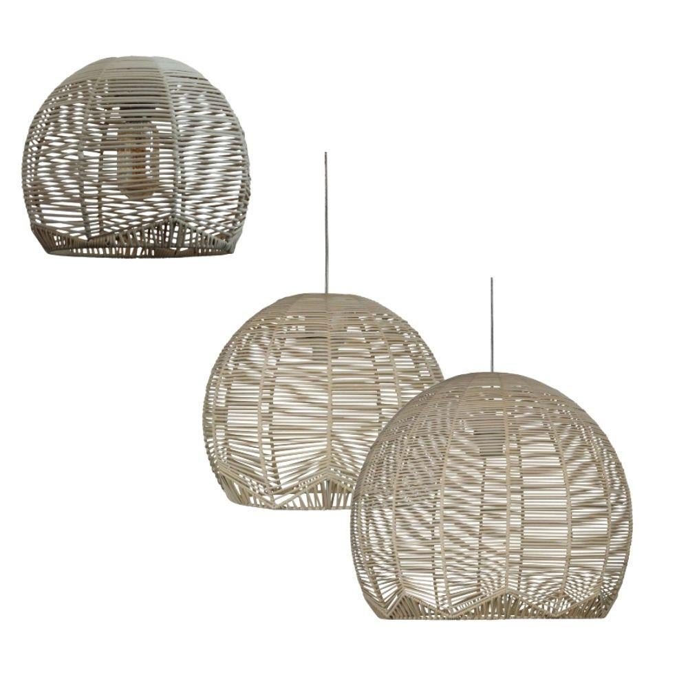 Oriel KOGA Pendant Shade Only - 1 Light Rattan, SUSPENSION REQUIRED-Oriel Lighting-Ozlighting.com.au