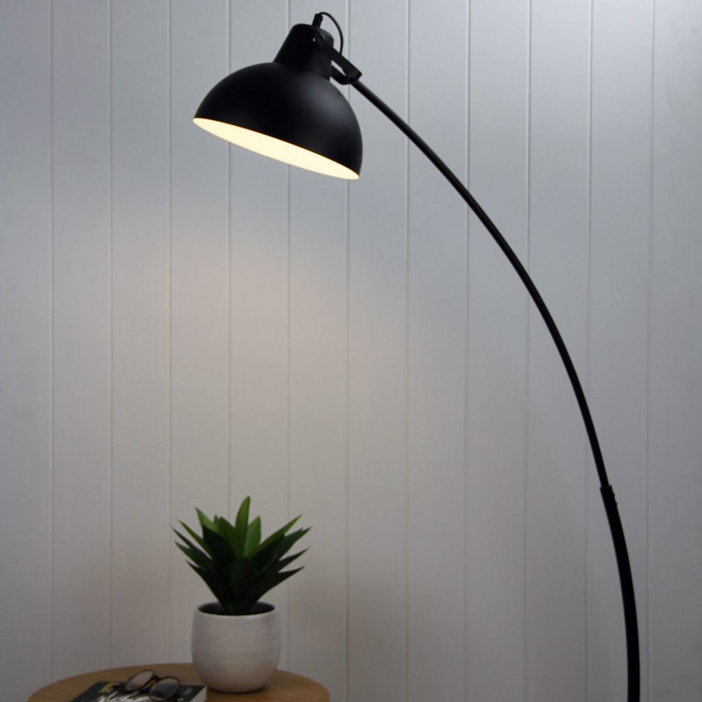 Oriel LAGO Floor Lamp - Black and White-Oriel Lighting-Ozlighting.com.au