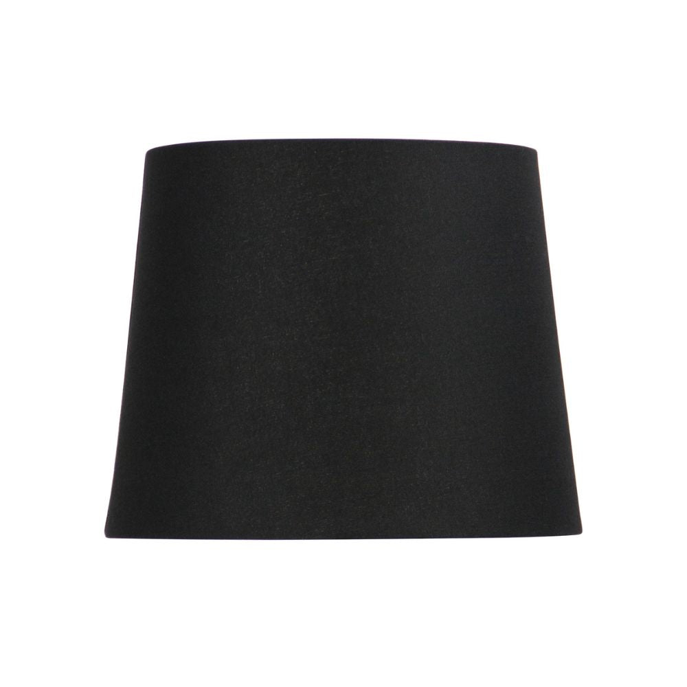 Oriel LINEN Lamp Shade - 27cm Hardbacked Linen Table, Satin Black-Oriel Lighting-Ozlighting.com.au
