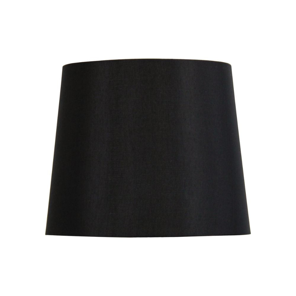 Oriel LINEN Lamp Shade - 27cm Hardbacked Linen Table, Satin Black-Oriel Lighting-Ozlighting.com.au