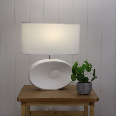 Oriel LOUISE-TL - Ceramic Table Lamp with Shade-Oriel Lighting-Ozlighting.com.au