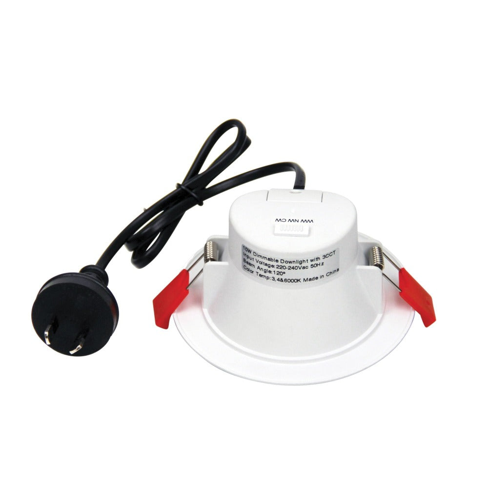 Oriel MARS LED Downlight - 10W/15W, Tri-Colour Dimmable Flat Face PC, IP44-Oriel Lighting-Ozlighting.com.au