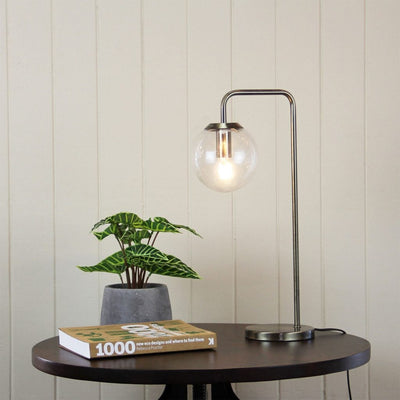 Oriel NEWTON - Contemporary Clear Glass Table Lamp-Oriel Lighting-Ozlighting.com.au