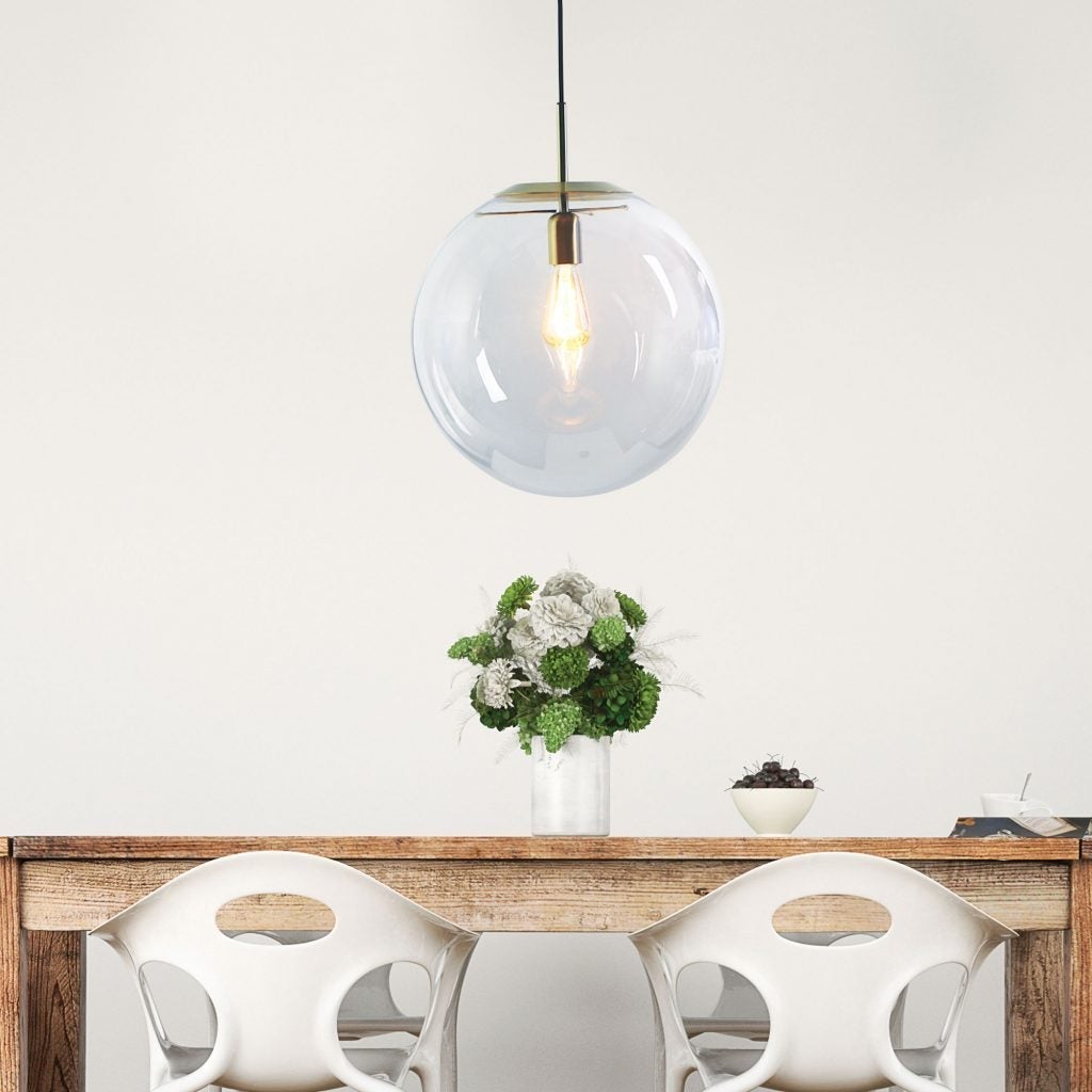 Oriel NEWTON Pendant - 250/300/400mm 1 Light Clear Glass-Oriel Lighting-Ozlighting.com.au