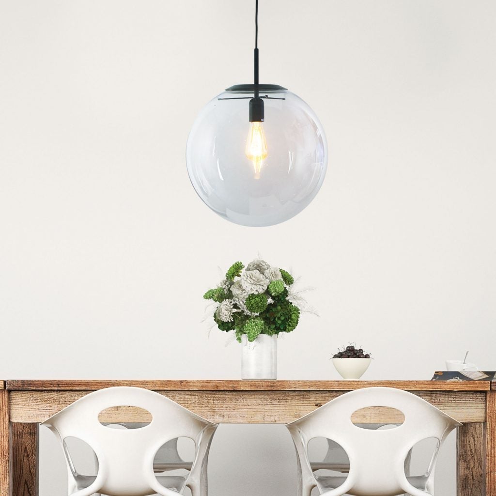 Oriel NEWTON Pendant - 250/300/400mm 1 Light Clear Glass-Oriel Lighting-Ozlighting.com.au
