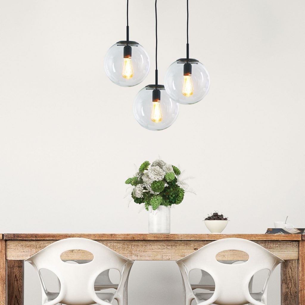 Oriel NEWTON Pendant - 250/300/400mm 1 Light Clear Glass-Oriel Lighting-Ozlighting.com.au