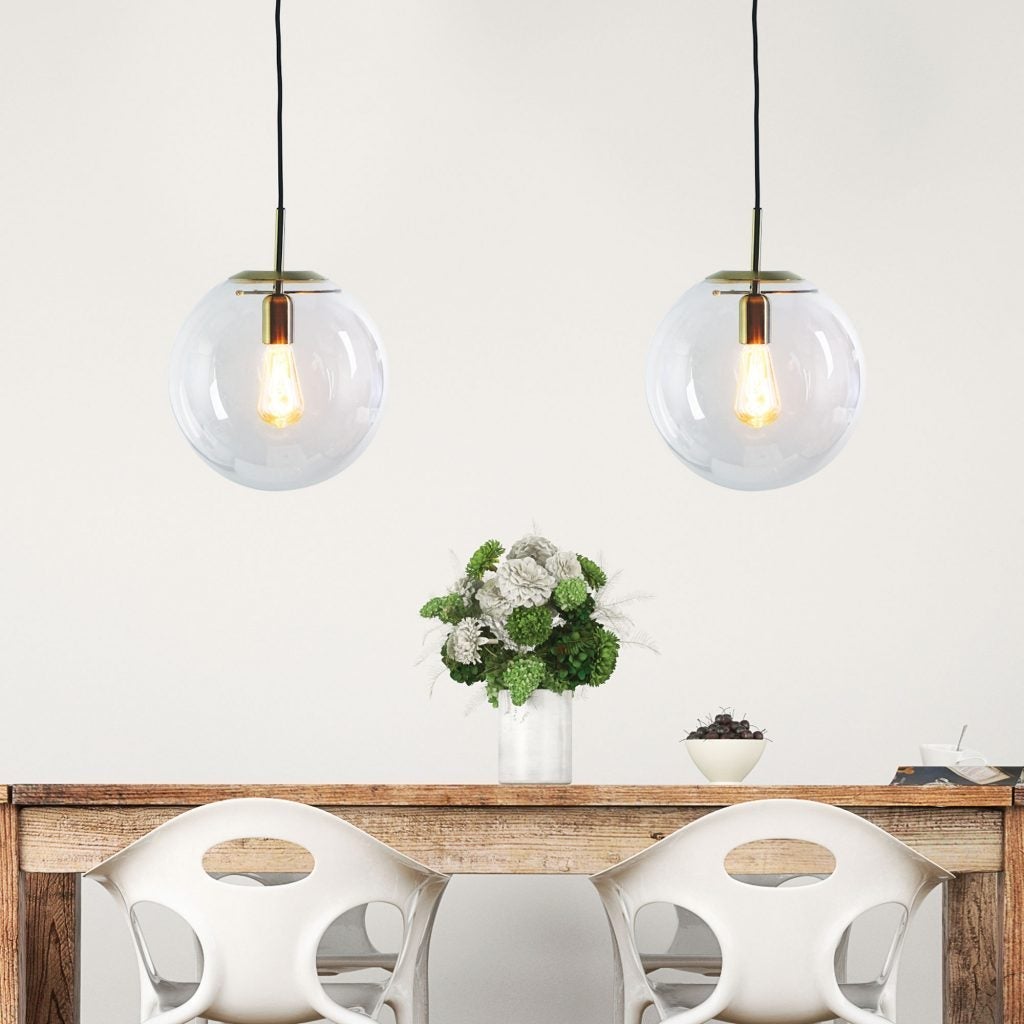 Oriel NEWTON Pendant - 250/300/400mm 1 Light Clear Glass-Oriel Lighting-Ozlighting.com.au
