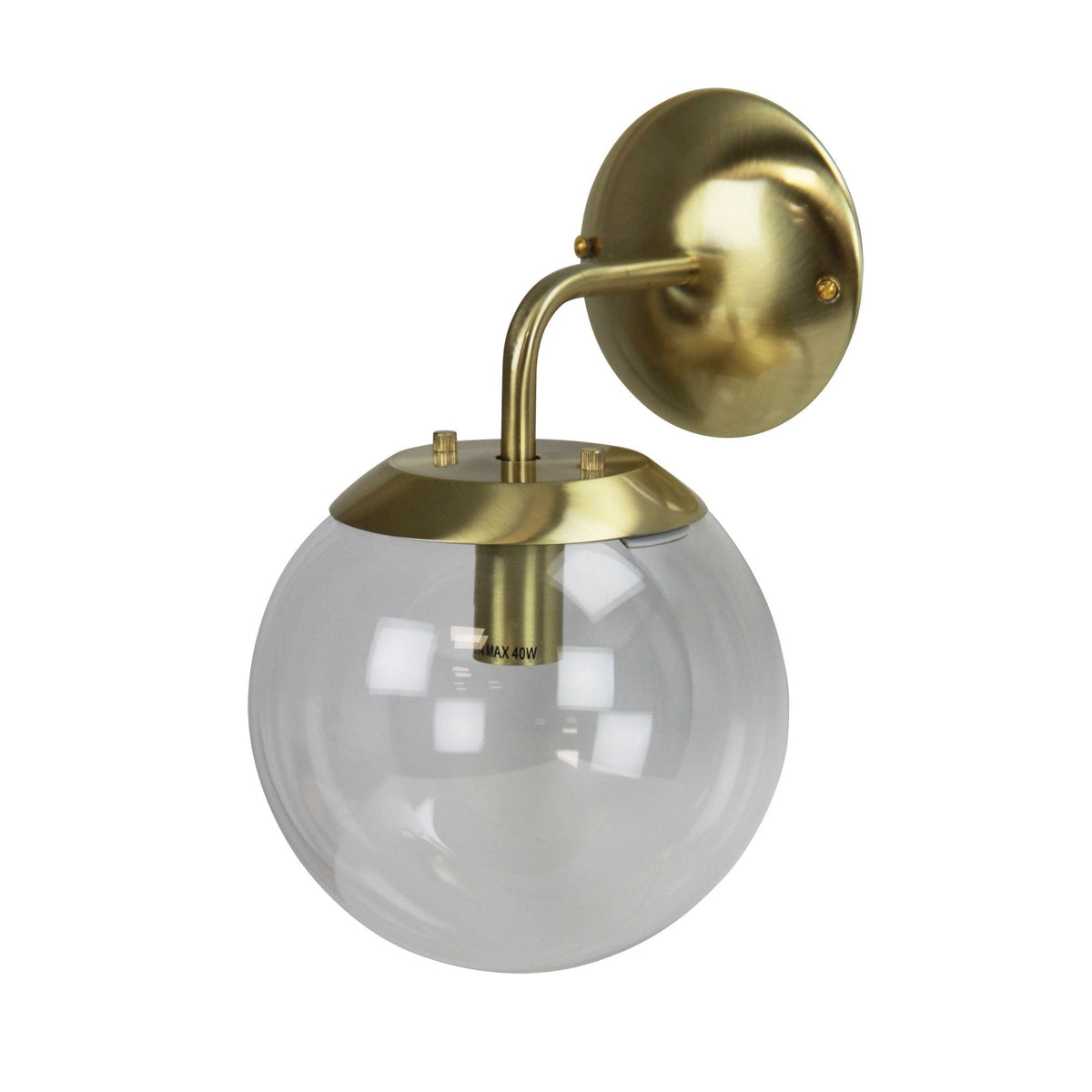 Oriel NEWTON Wall Light - 1 Light Glass Interior, Matt Black-Oriel Lighting-Ozlighting.com.au