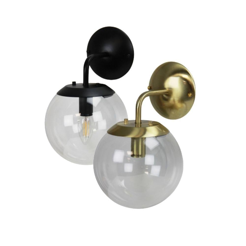 Oriel NEWTON Wall Light - 1 Light Glass Interior, Matt Black-Oriel Lighting-Ozlighting.com.au