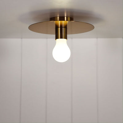 Oriel PIATO-BB - DIY Batten Fix Holder Cover Metal Brushed Brass Ceiling Light Shade Only-Oriel Lighting-Ozlighting.com.au