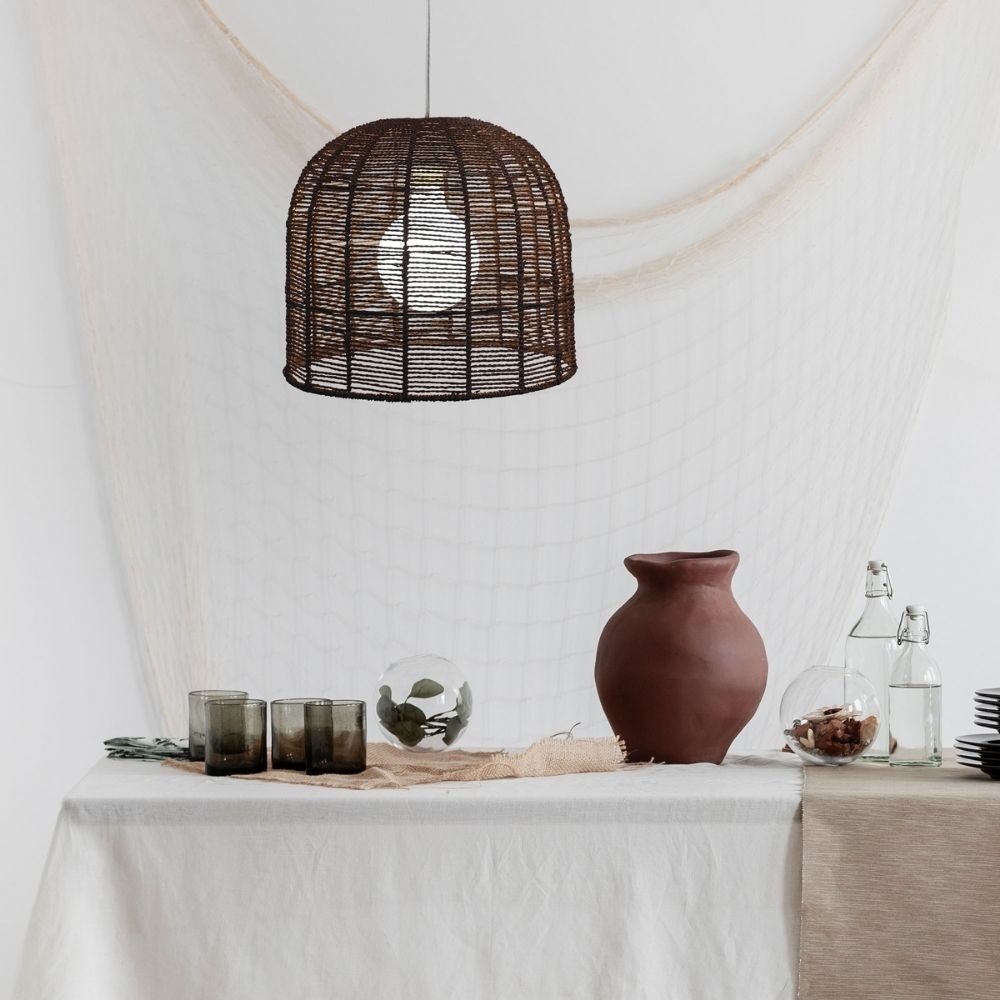Oriel POPPA Hand-Woven Pendant Shade Only - SUSPENSION REQUIRED-Oriel Lighting-Ozlighting.com.au