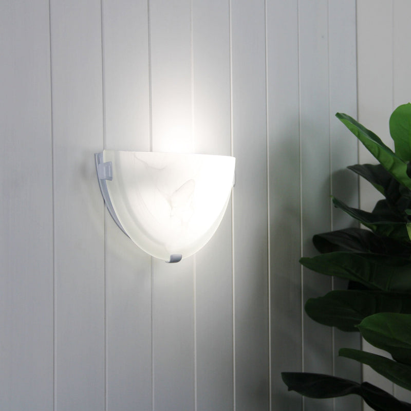 Oriel REMO - Half Dune 30cm Alabaster Glass Sconce Interior Wall Light-Oriel Lighting-Ozlighting.com.au