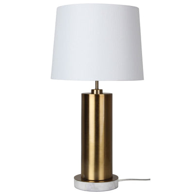 Oriel SAVONA - Scandi Marble & Antique Brass-Finished Metal Table Lamp-Oriel Lighting-Ozlighting.com.au