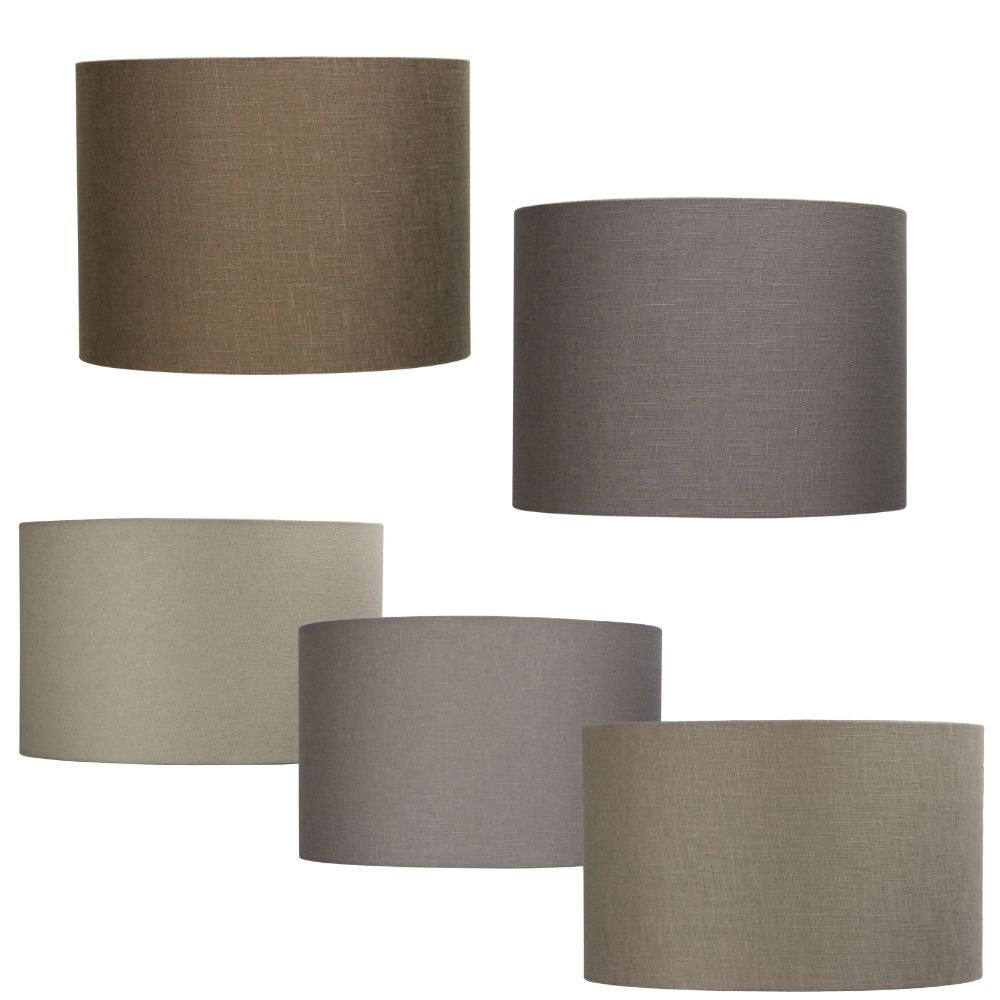 Oriel SHADE - Neutral Textured Drum Shade Only - TABLE LAMP BASE/SUSPENSION REQUIRED-Oriel Lighting-Ozlighting.com.au