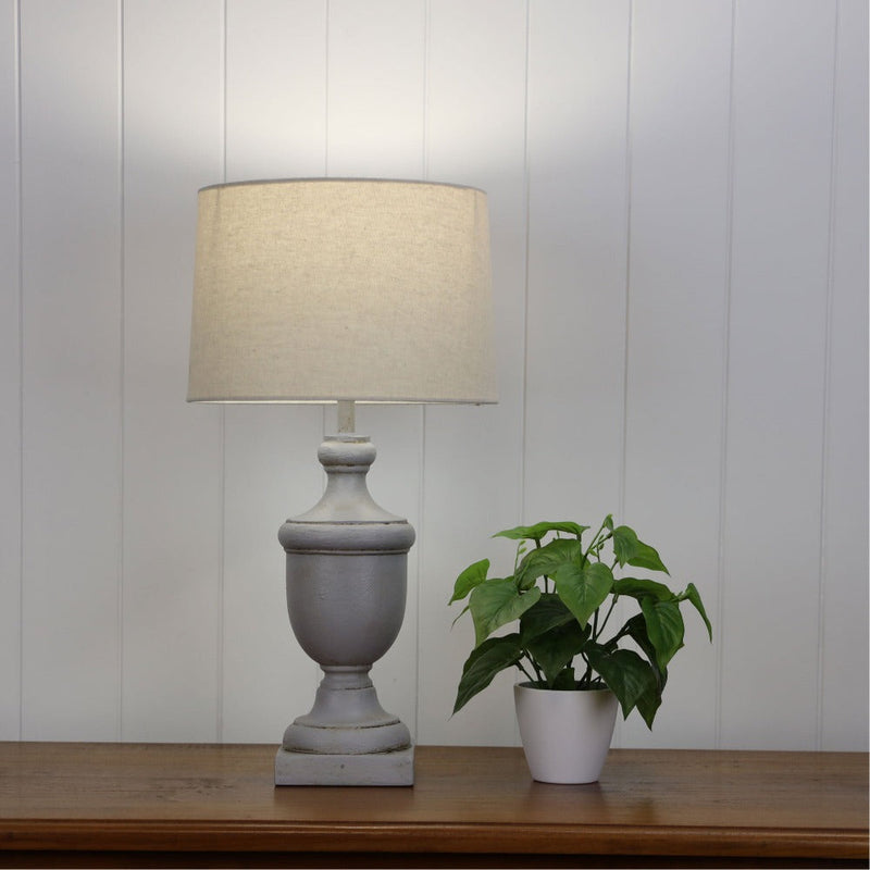 Oriel STAFFORD - 52cm Concrete-toned Resin Table Lamp-Oriel Lighting-Ozlighting.com.au