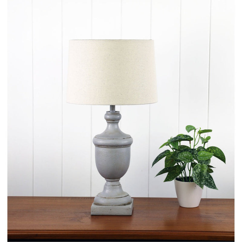 Oriel STAFFORD - 52cm Concrete-toned Resin Table Lamp-Oriel Lighting-Ozlighting.com.au