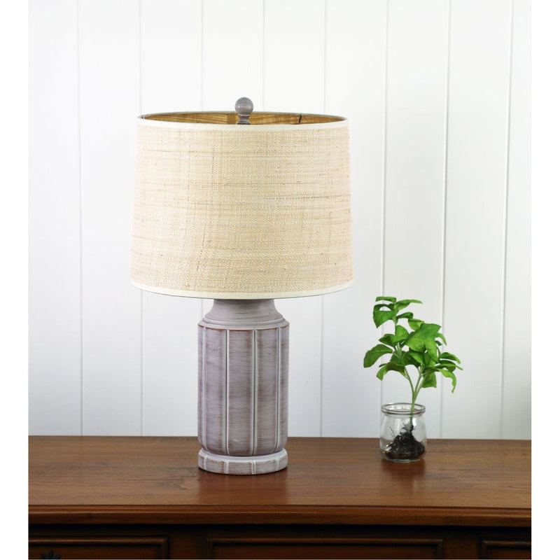 Oriel STOTE - 54cm Resin Table Lamp With Brown Raffia Shade-Oriel Lighting-Ozlighting.com.au