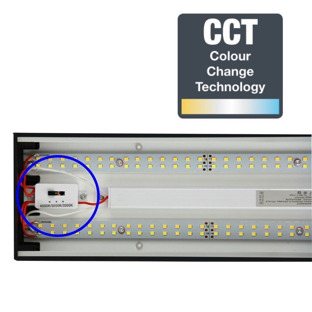 Oriel VANA LED Batten - Tri-Colour 1230mm (4ft) 40W / 1530mm (5ft) 50W, Diffused, IP20-Oriel Lighting-Ozlighting.com.au