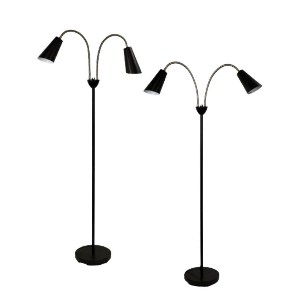 Oriel WALT Floor Lamp - Twin Head-Oriel Lighting-Ozlighting.com.au