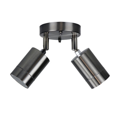 Oriel ZETA - 2 Light Twin Head Exterior Adjustable Spotlight IP44-Oriel Lighting-Ozlighting.com.au