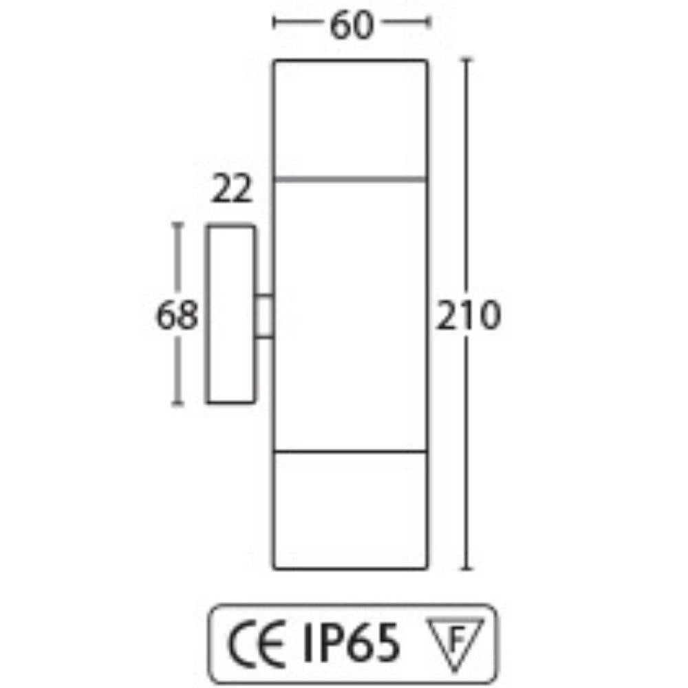 Seaside Lighting DURRAS/HAMILTONLENNOX/STRADBROKE Up/Down Wall Light - 2x20W, IP65-Seaside Lighting-Ozlighting.com.au