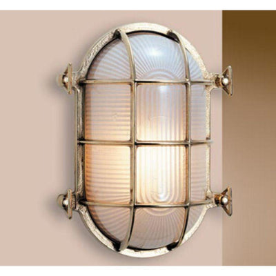 Seaside Lighting MORNINGTON - Small Oval Cage Bunker Light IP54 Solid Brass-Seaside Lighting-Ozlighting.com.au