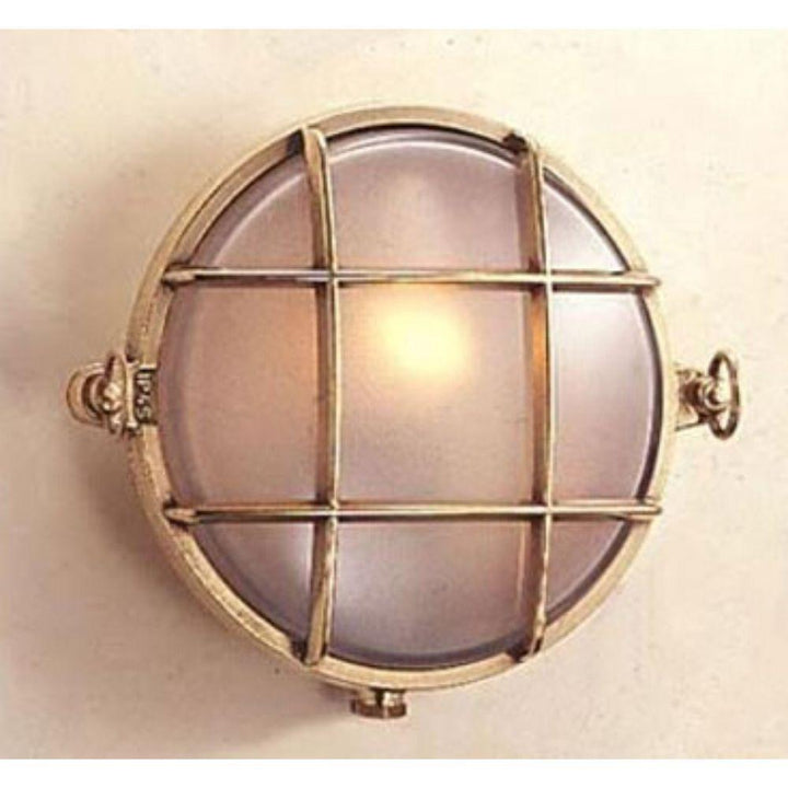 Seaside Lighting SCARBOROUGH - Small Round Cage Bunker Light IP54 Solid Brass-Seaside Lighting-Ozlighting.com.au