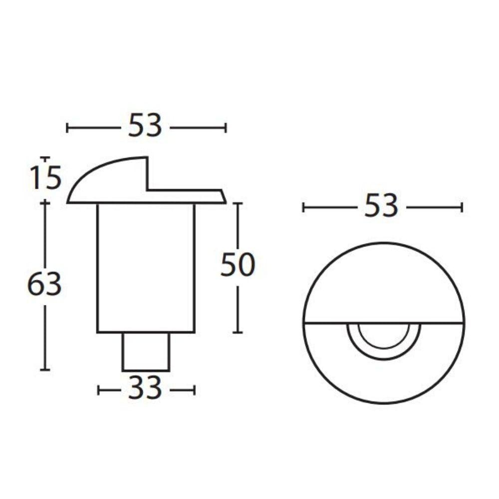 Seaside Lighting TORAKINA/NARRABEEN Recessed LED Step Light - Round 1W Eyelid, 12V, 3000K - DRIVER REQUIRED-Seaside Lighting-Ozlighting.com.au