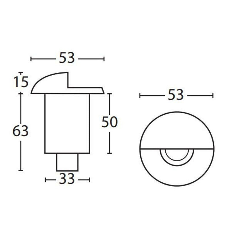 Seaside Lighting TORAKINA/NARRABEEN - Round 1W Recessed Eyelid LED Steplight 12V - 3000K-Seaside Lighting-Ozlighting.com.au