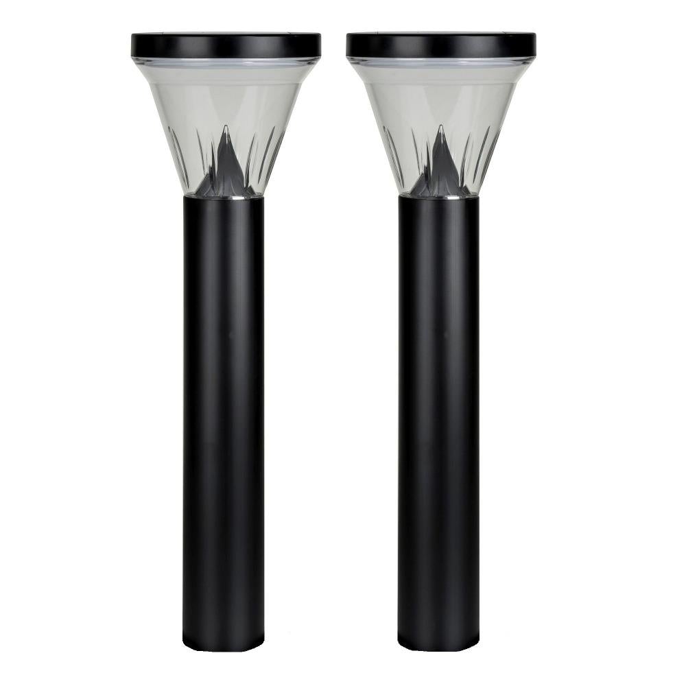 Solar Lighting Direct SLDBL0026 Solar LED Spike Light Kit - 2 Pack 1W IP44 Polycarbonate Bollard, Black, 3000K-Solar Lighting Direct-Ozlighting.com.au