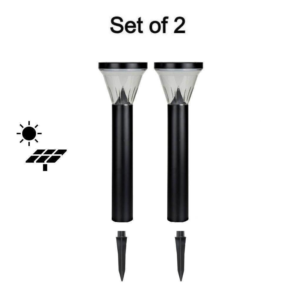 Solar Lighting Direct SLDBL0026 Solar LED Spike Light Kit - 2 Pack 1W IP44 Polycarbonate Bollard, Black, 3000K-Solar Lighting Direct-Ozlighting.com.au