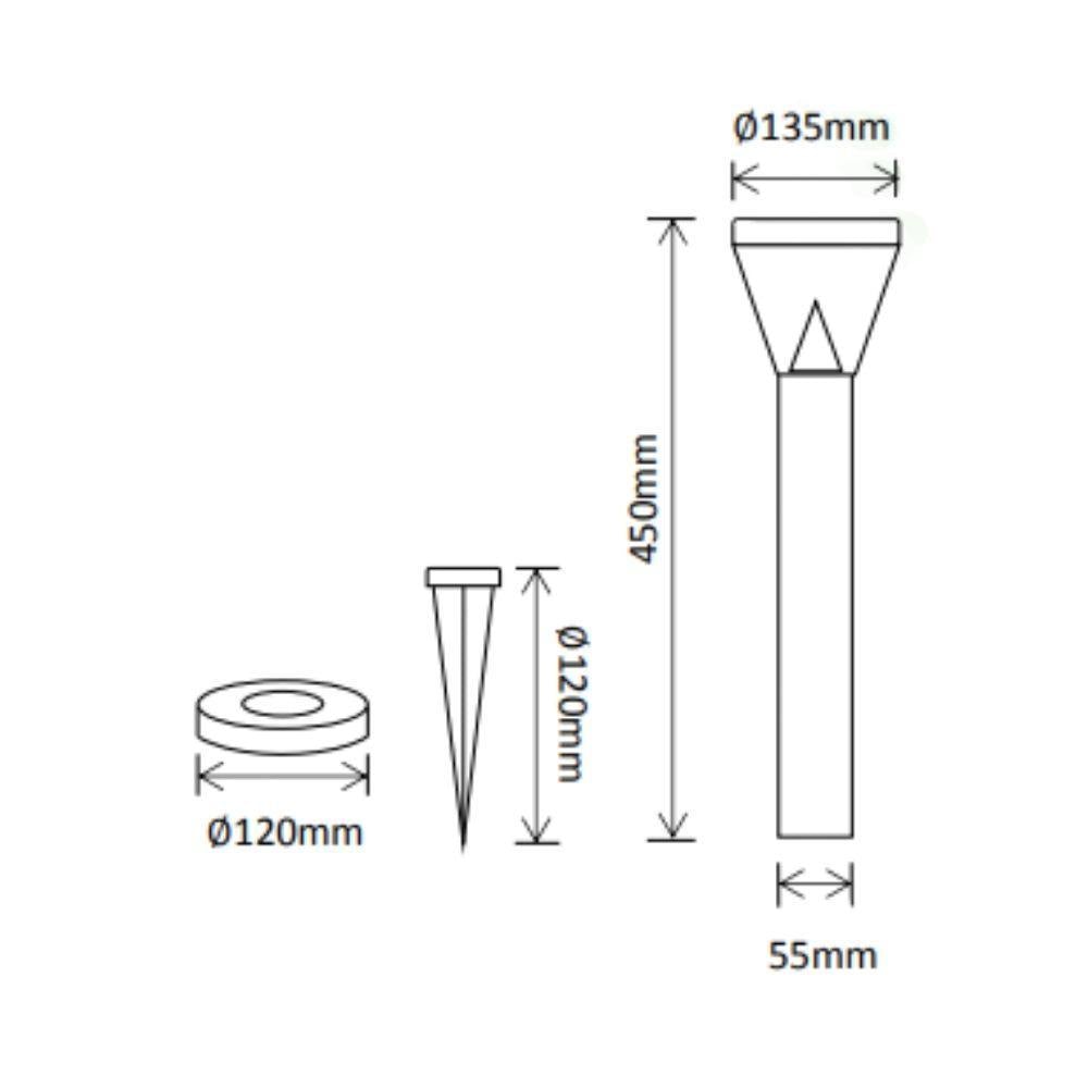 Solar Lighting Direct SLDBL0026/27 Solar LED Spike Light - 2.6W IP44 Bollard, Sensor Stainless Steel, 3000K-Solar Lighting Direct-Ozlighting.com.au