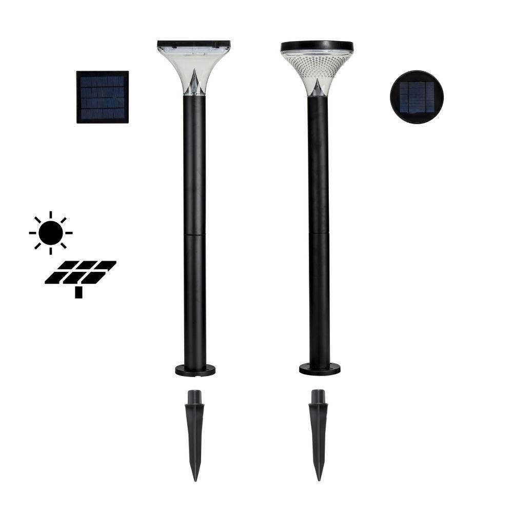 Solar Lighting Direct SLDBL0093/94 Solar LED Spike Light - 2.4W IP44 Polycarbonate Bollard, Black, 5000K-Solar Lighting Direct-Ozlighting.com.au