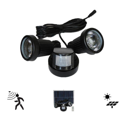 Solar Lighting Direct SLDFL25W - Solar Powered 2x5W LED Exterior Spot Light With Sensor And Remote Control IP65 6000K-Solar Lighting Direct-Ozlighting.com.au