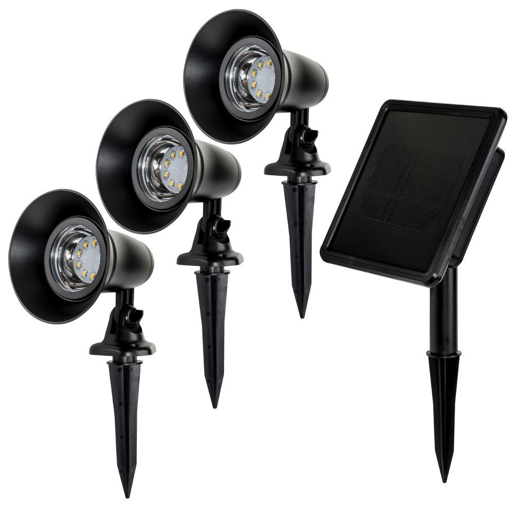 Solar Lighting Direct SLDGSK0054 Portable Solar LED Garden Spike Light Kit - 3 Pack, Remote Solar Panel IP44 3000K-Solar Lighting Direct-Ozlighting.com.au