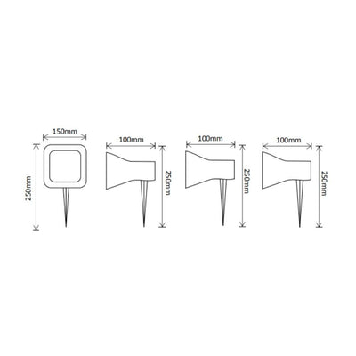 Solar Lighting Direct SLDGSK0054 - Solar Powered 3 Pack LED Portable Garden Spike Light Kit With Remote Solar Panel IP44 3000K-Solar Lighting Direct-Ozlighting.com.au