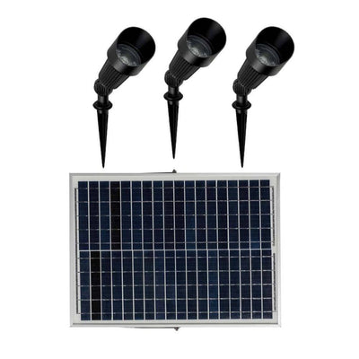 Solar Lighting Direct SLDGSK0055 - Solar Powered 3 Pack LED High Output Portable Garden Spike Light Kit With Remote Solar Panel IP65 6000K-Solar Lighting Direct-Ozlighting.com.au