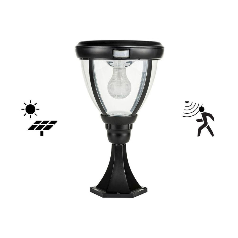 Solar Lighting Direct SLDPIL0007A - Solar Powered 6.2W IP44 LED Traditional Exterior Pillar Light With Sensor 5000K-Solar Lighting Direct-Ozlighting.com.au