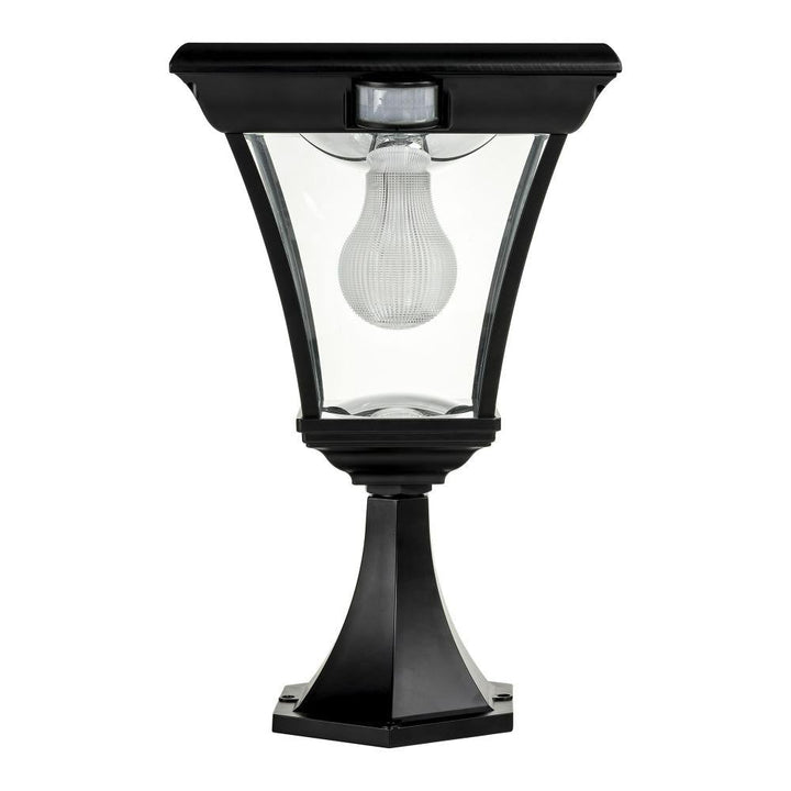 Solar Lighting Direct SLDPIL0008A/18A - Solar Powered 6.2W IP44 LED Flat Top Traditional Exterior Pillar Light With Sensor 5000K-Solar Lighting Direct-Ozlighting.com.au