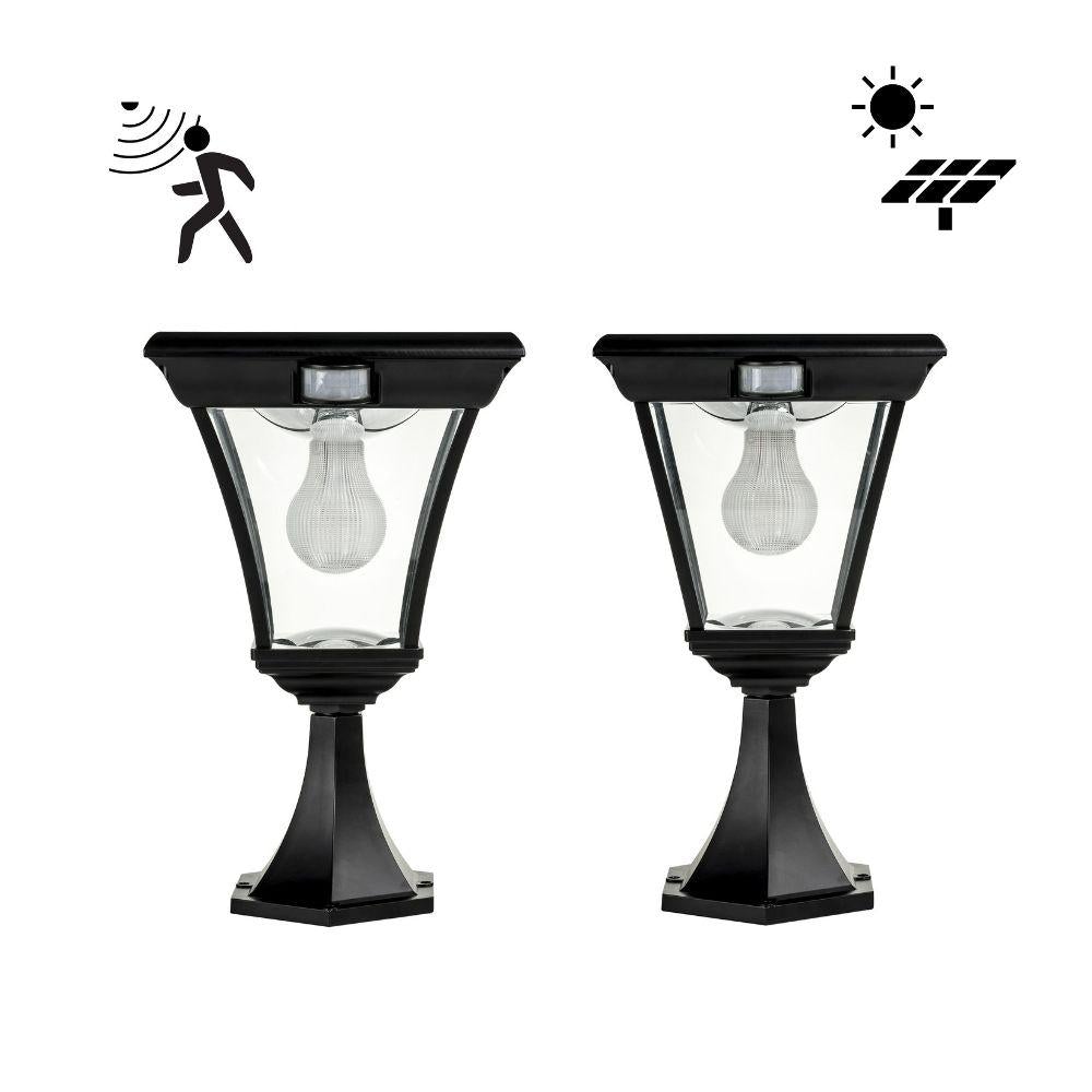 Solar Lighting Direct SLDPIL0008A/18A - Solar Powered 6.2W IP44 LED Flat Top Traditional Exterior Pillar Light With Sensor 5000K-Solar Lighting Direct-Ozlighting.com.au