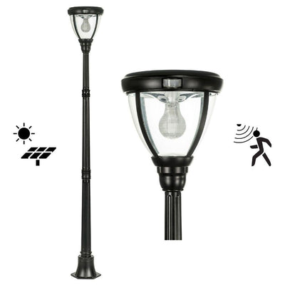 Solar Lighting Direct SLDPL0007A - Solar Powered 6.2W IP44 LED Traditional Exterior Single Post Light With Sensor 5000K-Solar Lighting Direct-Ozlighting.com.au