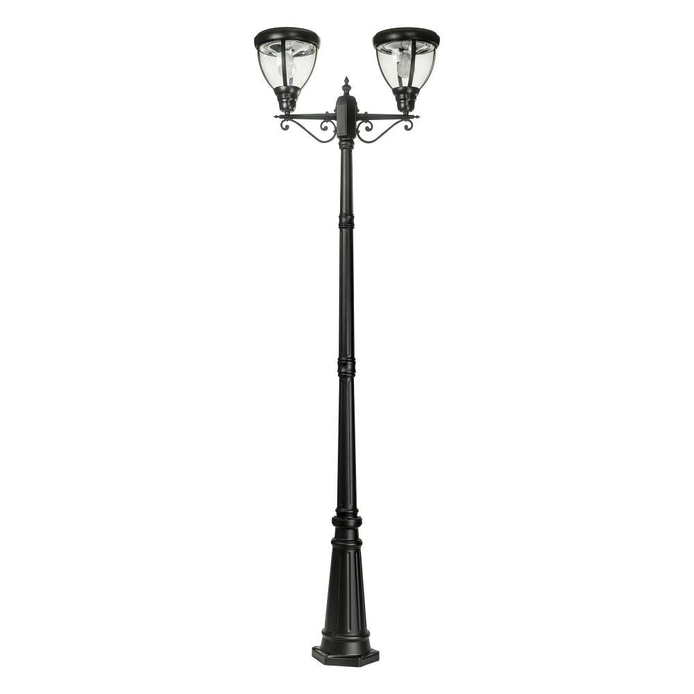 Solar Lighting Direct SLDPL0007B Solar LED Outdoor Post Light - 12.4W IP44 Traditional Twin, Sensor 5000K-Solar Lighting Direct-Ozlighting.com.au