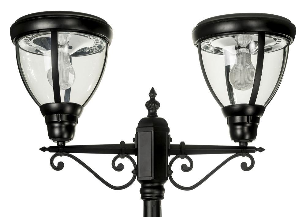 Solar Lighting Direct SLDPL0007B - Solar Powered 12.4W IP44 LED Traditional Exterior Twin Post Light With Sensor 5000K-Solar Lighting Direct-Ozlighting.com.au