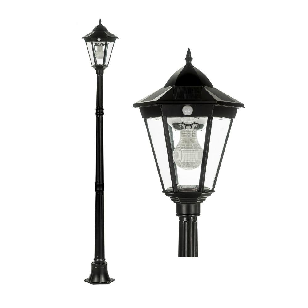 Solar Lighting Direct SLDPL0009A/12A - Solar Powered 3.8W IP44 LED Traditional Exterior Single Post Light With Sensor 5000K-Solar Lighting Direct-Ozlighting.com.au