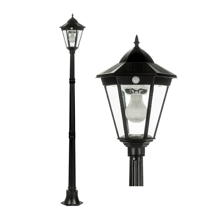 Solar Lighting Direct SLDPL0009A/12A - Solar Powered 3.8W IP44 LED Traditional Exterior Single Post Light With Sensor 5000K-Solar Lighting Direct-Ozlighting.com.au