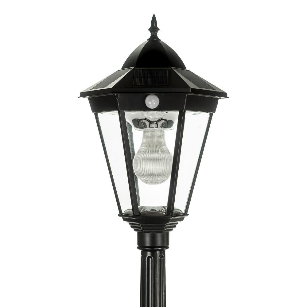 Solar Lighting Direct SLDPL0009A/12A - Solar Powered 3.8W IP44 LED Traditional Exterior Single Post Light With Sensor 5000K-Solar Lighting Direct-Ozlighting.com.au