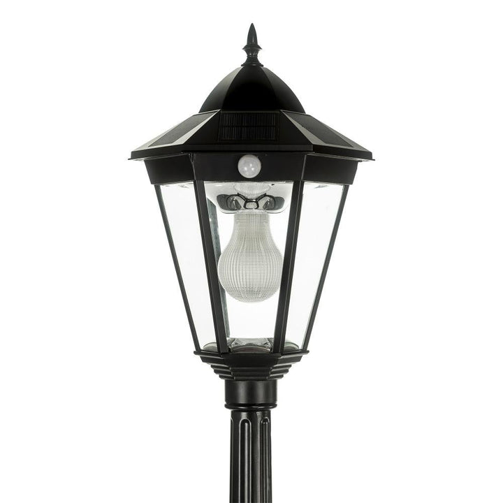 Solar Lighting Direct SLDPL0009A/12A - Solar Powered 3.8W IP44 LED Traditional Exterior Single Post Light With Sensor 5000K-Solar Lighting Direct-Ozlighting.com.au